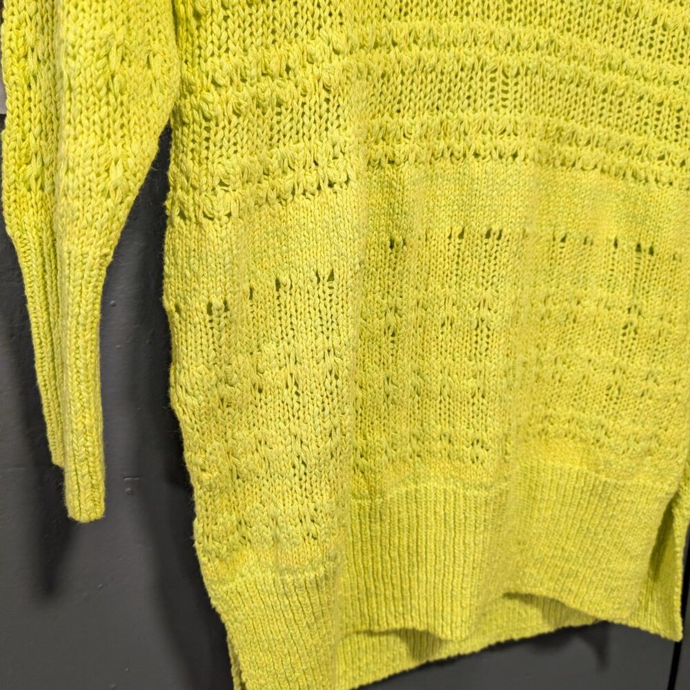 ⭐️Host Pick⭐️ NWT Free People Hot Tropics Lime Yellow Knit Sweater Top - Picture 2 of 10